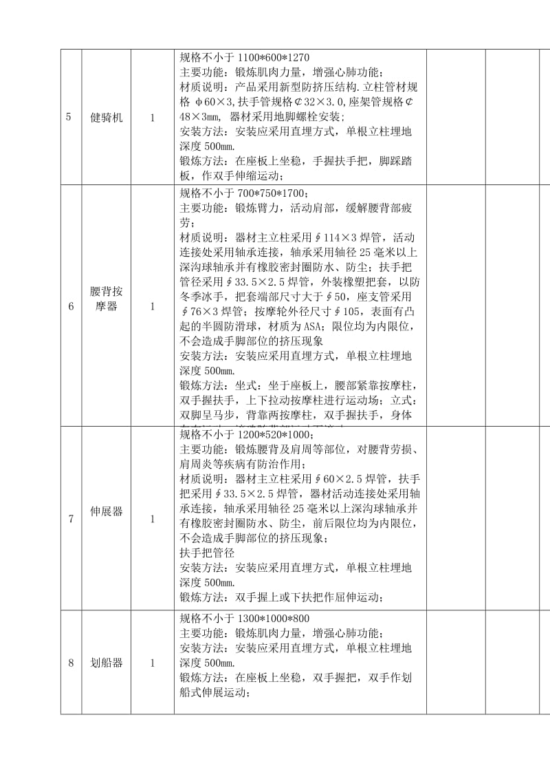 健身器材报价清单表_第2页