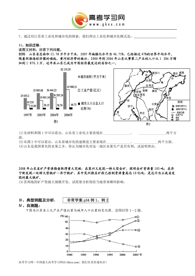 中图版地理2.5《中国江苏省工业化和城市化的探索》教案1（必修三）_第3页