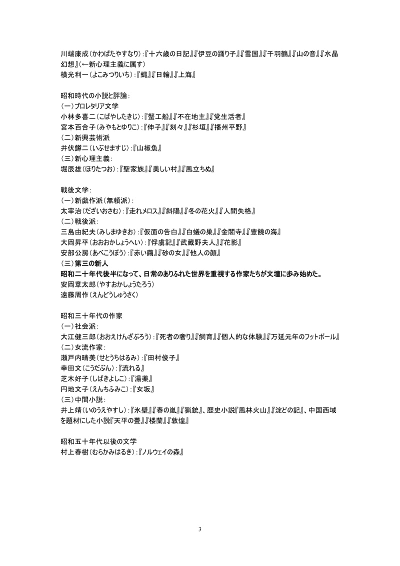 日语专八文学史复习提纲(二)_第3页