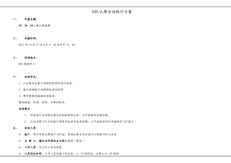 楼盘认筹活动执行方案_第1页