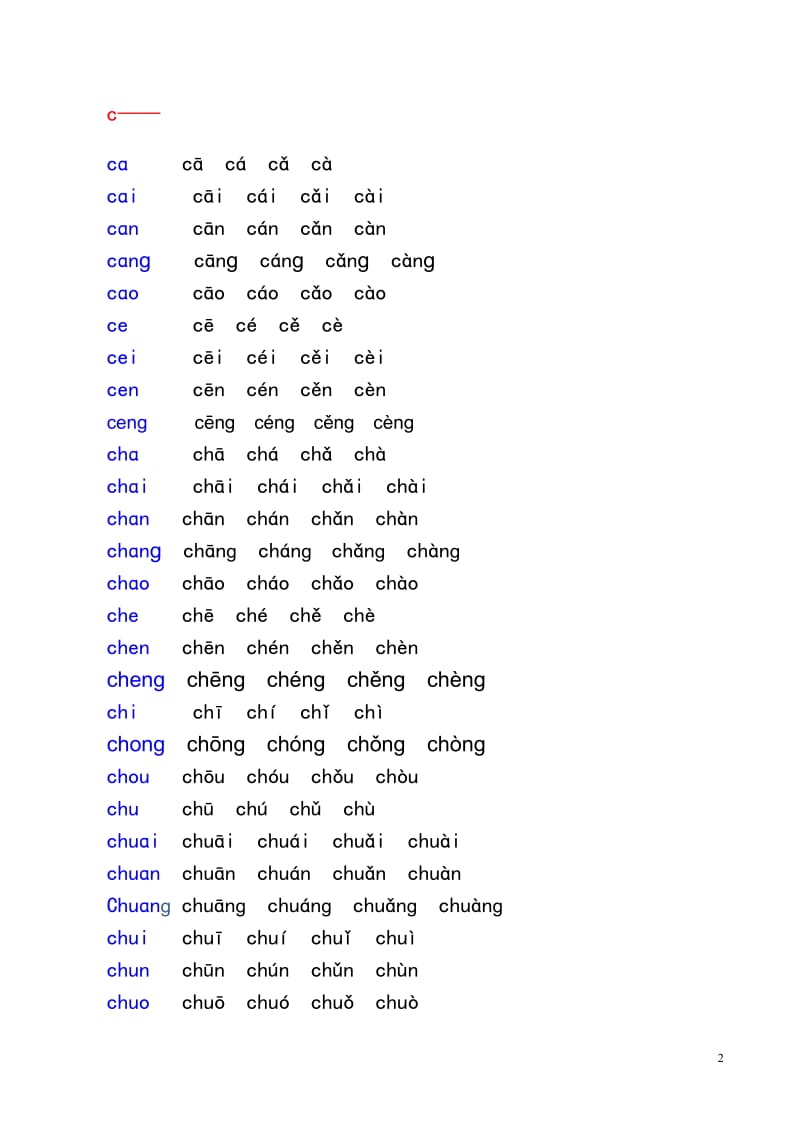 汉语拼音音节表(带声调音节)_第2页