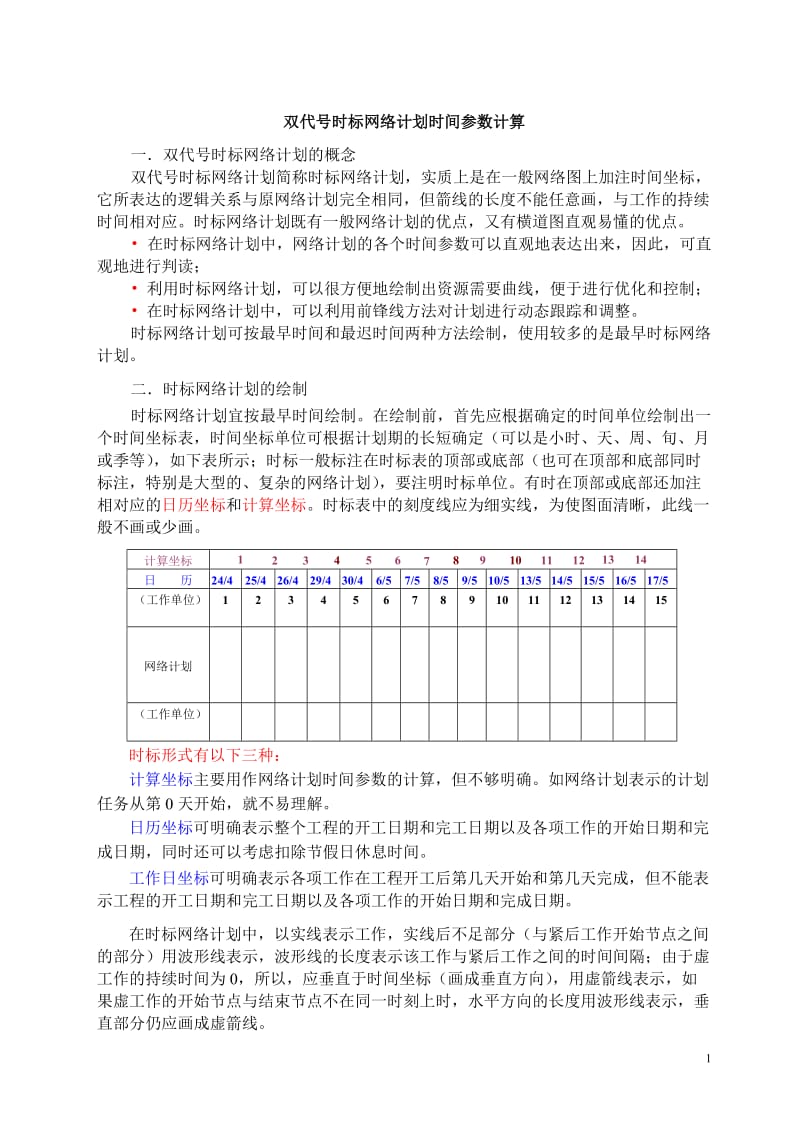 双代号时标网络计划时间参数计算(经典练习)_第1页