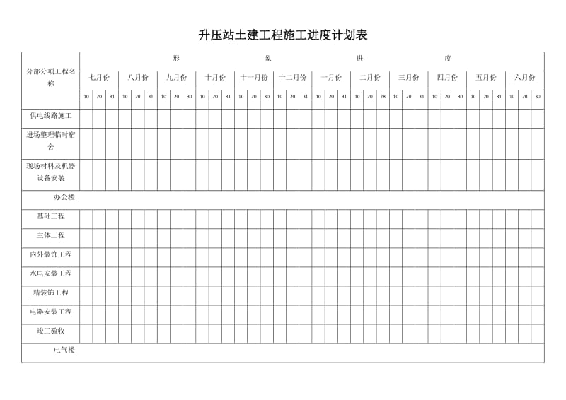 土建工程施工进度计划表_第1页