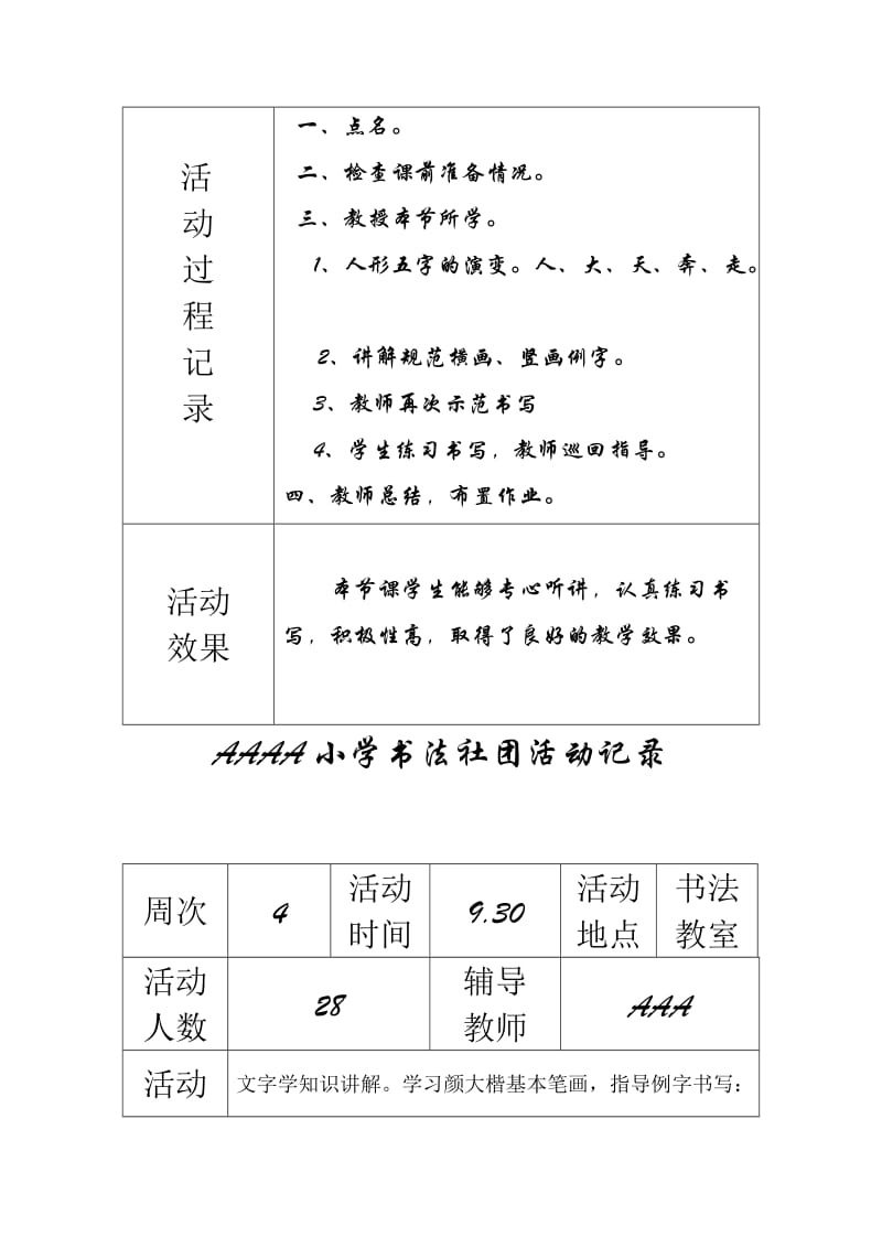 书法活动记录2015-2016上--书法教案--记录-毛笔_第3页