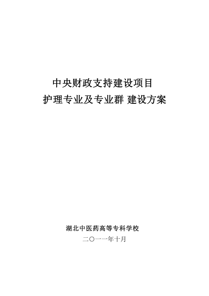 护理专业及专业群建设方案_第1页