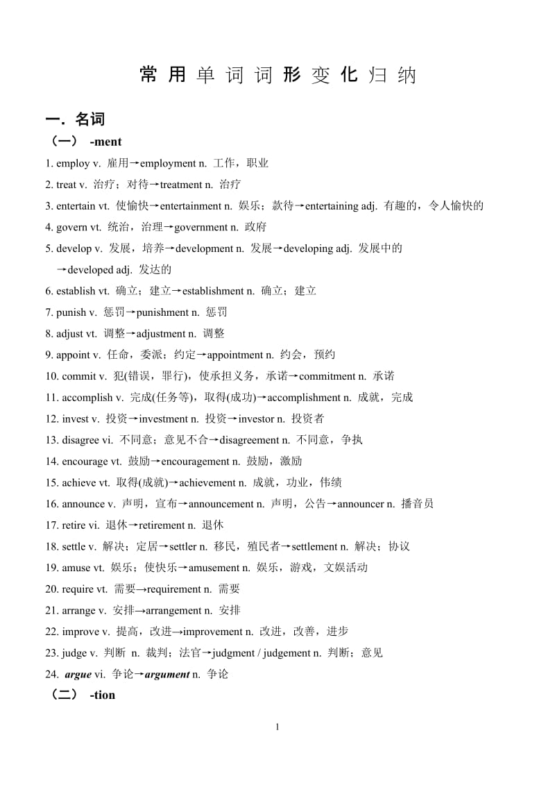 高考英语常用派生词总结_第1页