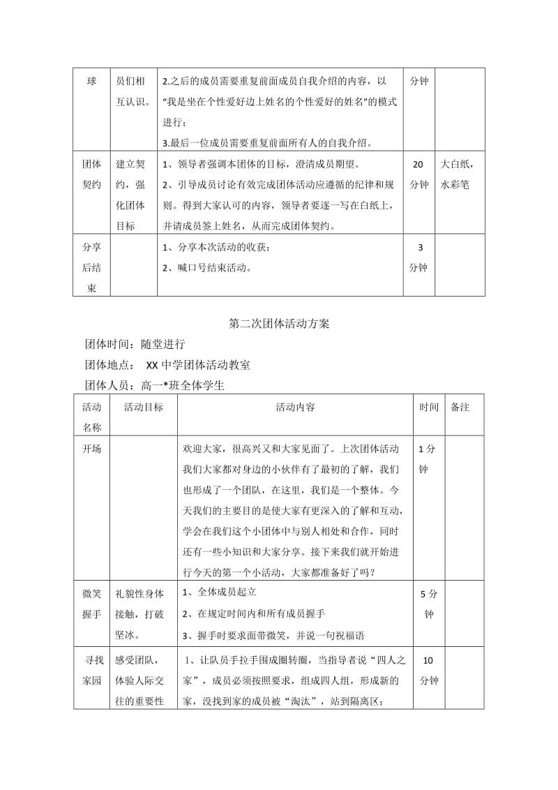 高一新生适应团体心理辅导方案团辅方案_第3页