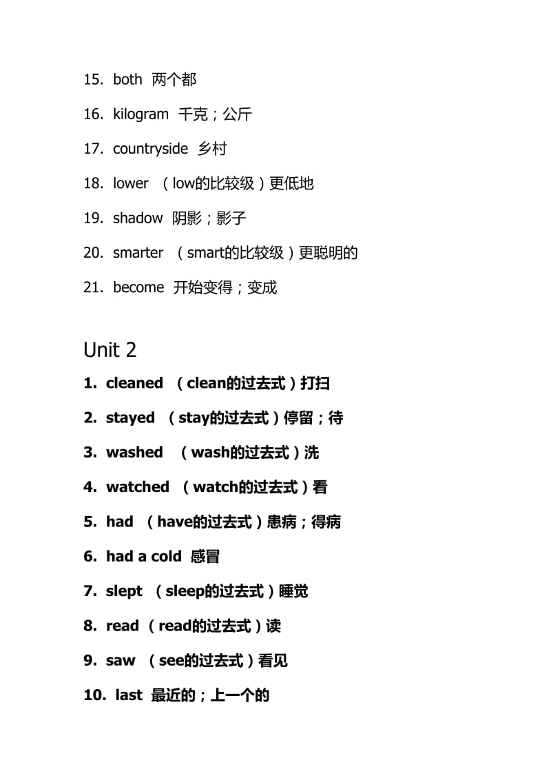 人教版六年级英语下册单元词汇表(新版)_第2页