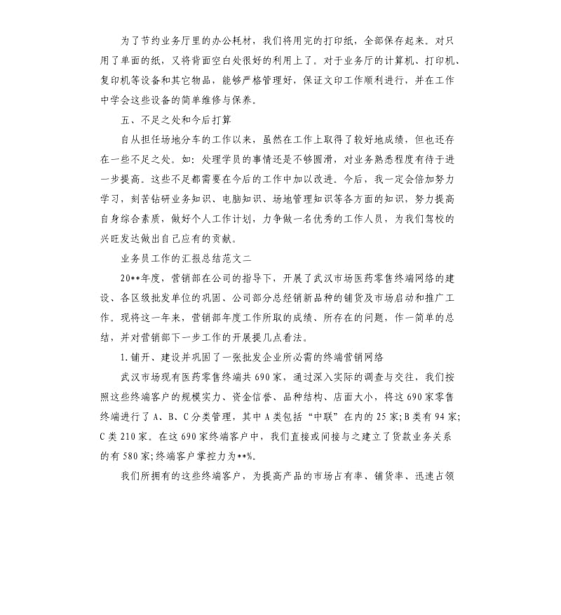 业务员工作的汇报总结.docx_第2页