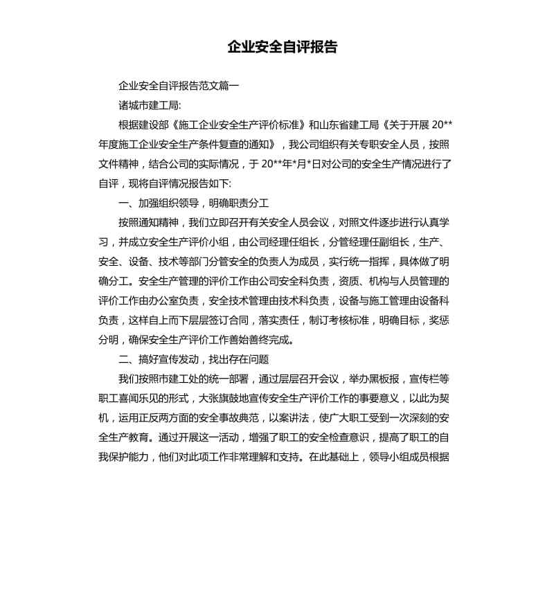 企业安全自评报告.docx_第1页