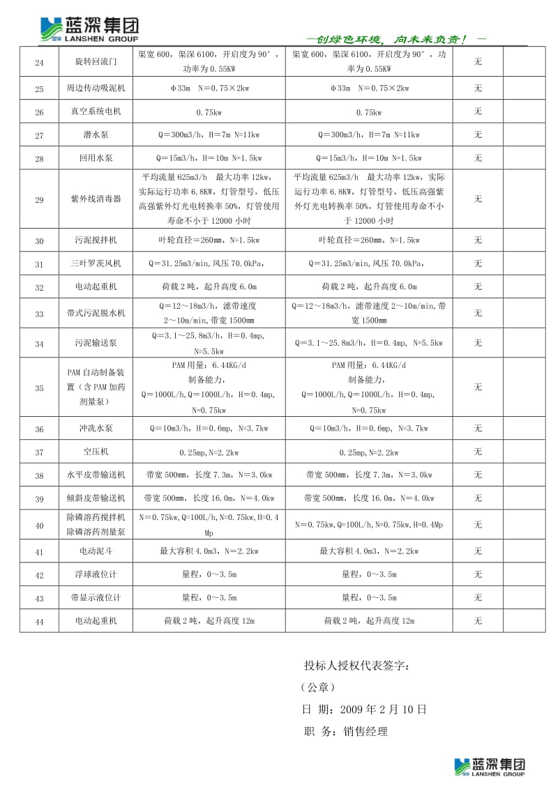 技术、商务、合同条款偏离表_第3页