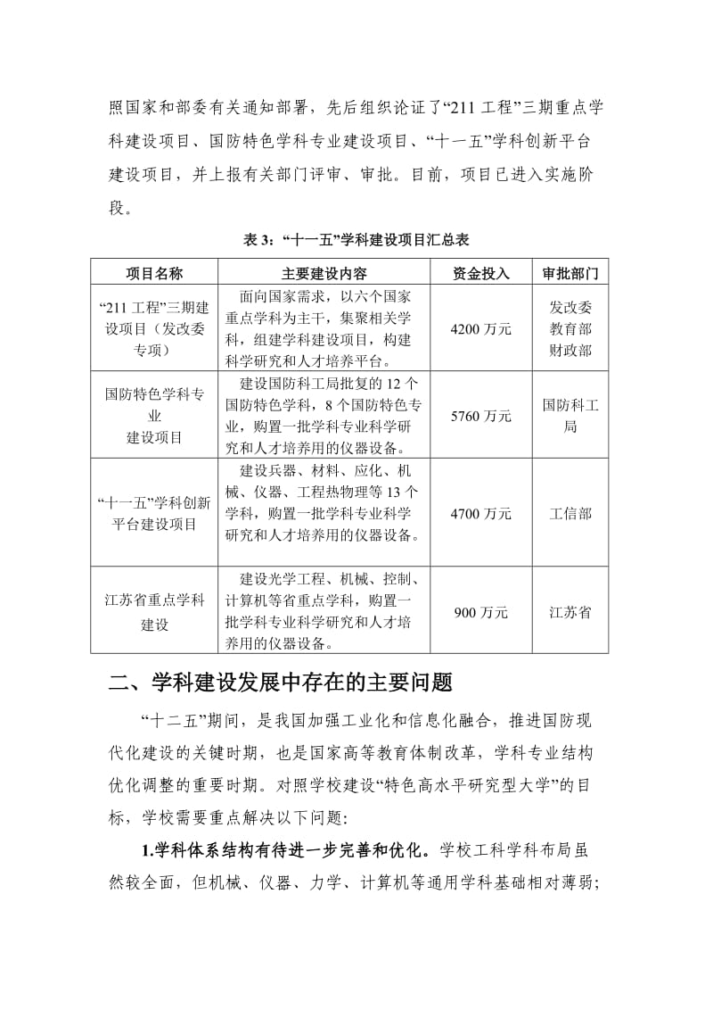 南京理工大学“十二五”学科建设规划框架_第3页