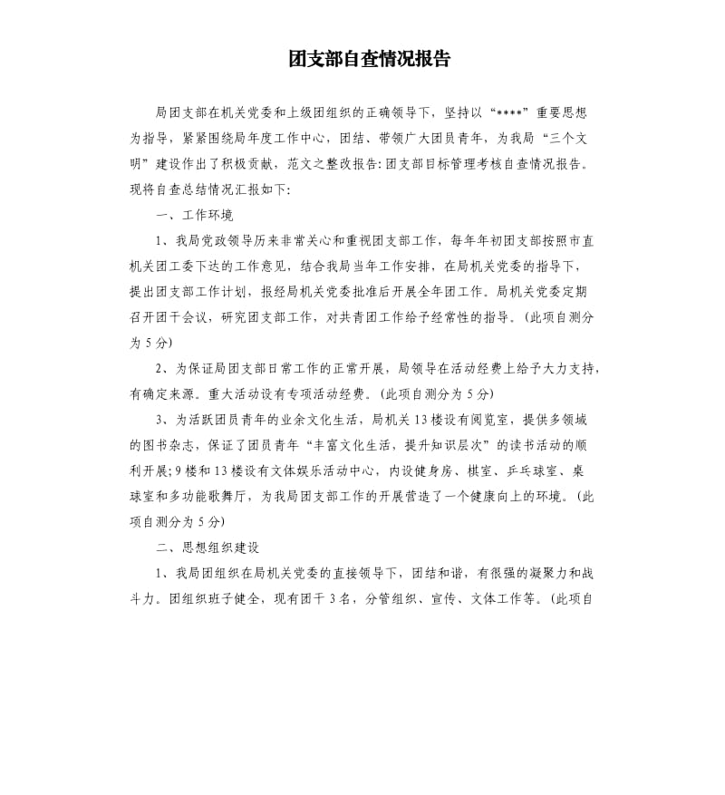 团支部自查情况报告.docx_第1页