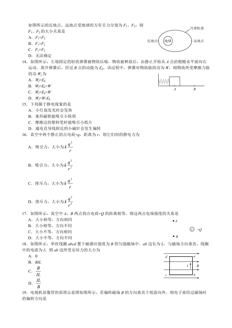 2018江苏学业水平测试试题物理_第3页