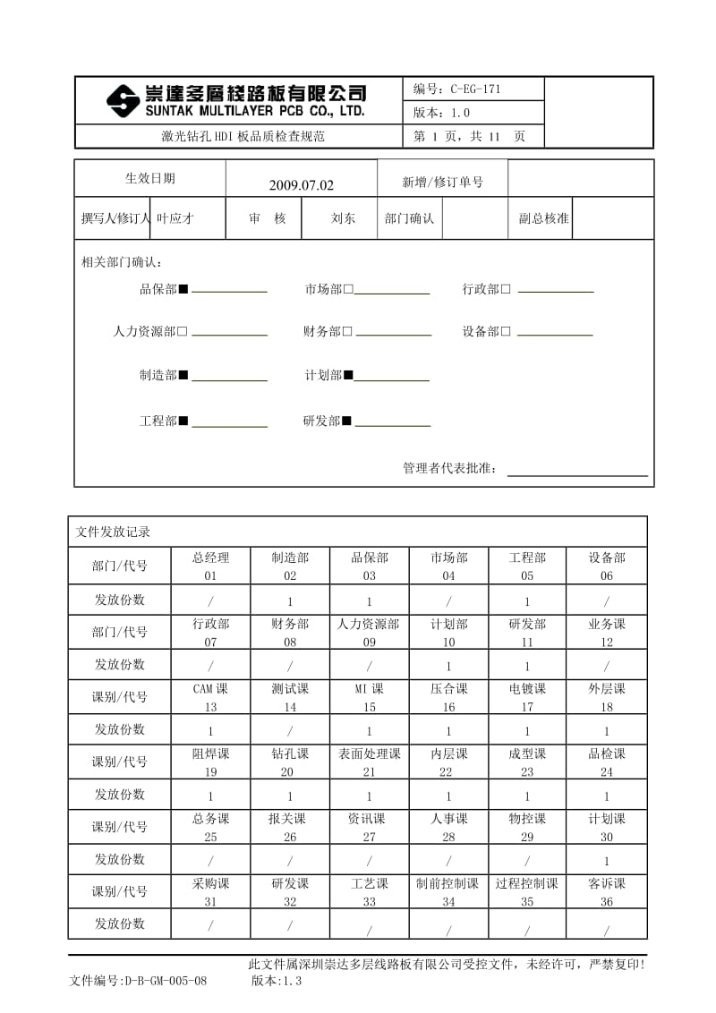 激光钻孔HDI板品质检查规范_第1页