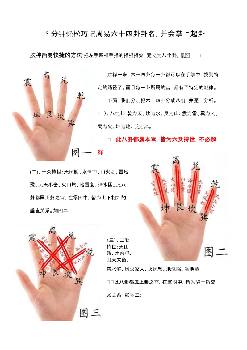 5分钟轻松巧记周易六十四卦卦名学会掌上起卦_第1页