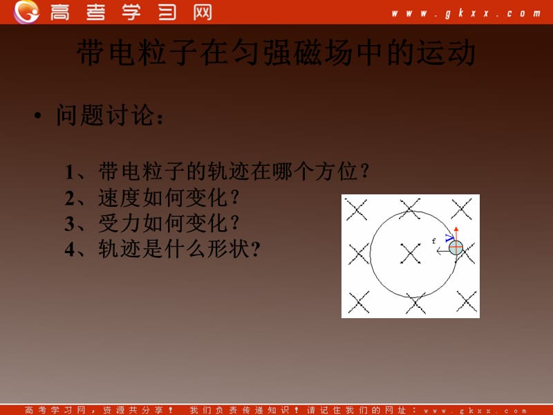 高二物理课件人教选修三 带电粒子在匀强磁场中的运动2_第3页