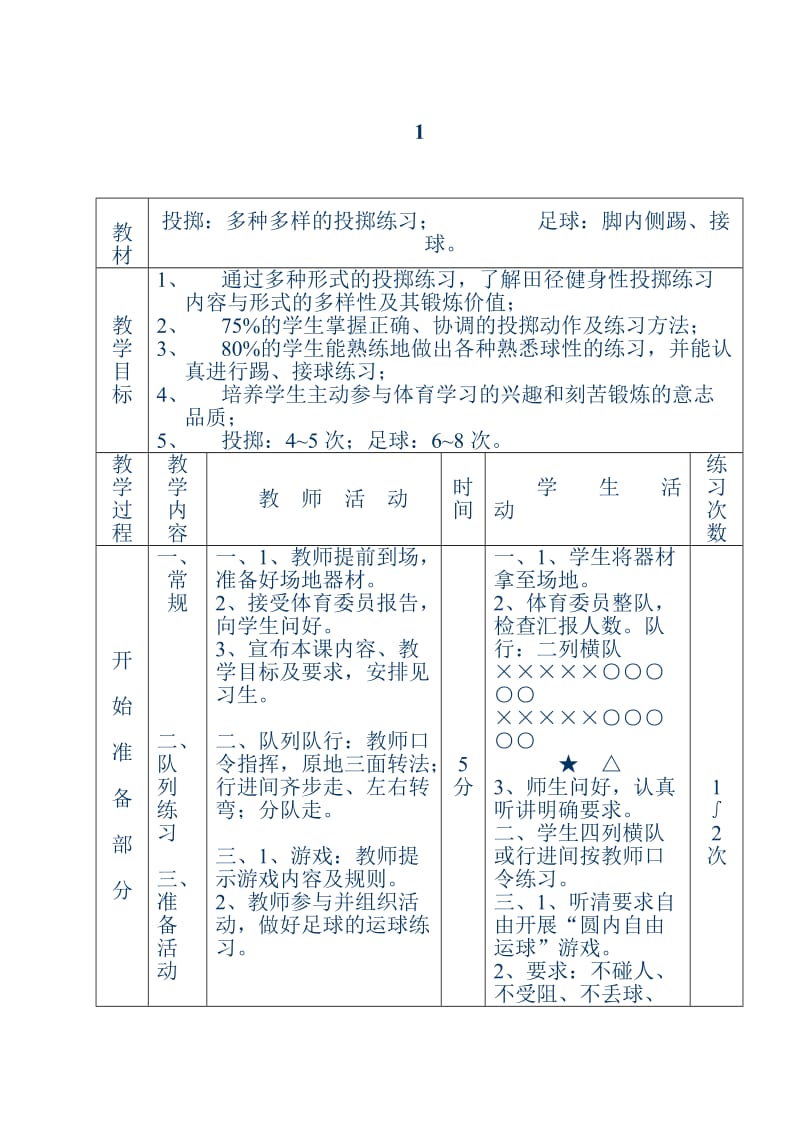 【教案全集】初中体育课教案全集_第1页