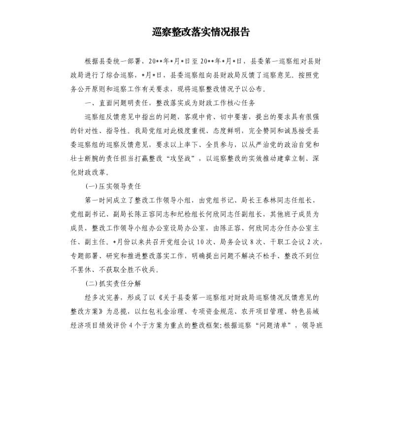 巡察整改落实情况报告.docx_第1页