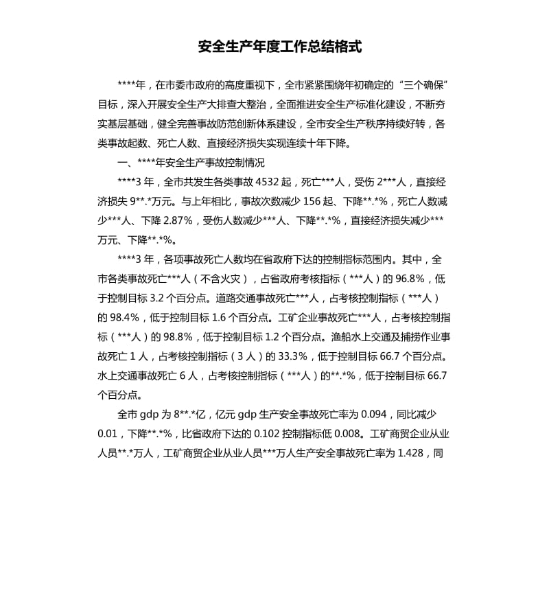 安全生产年度工作总结格式.docx_第1页