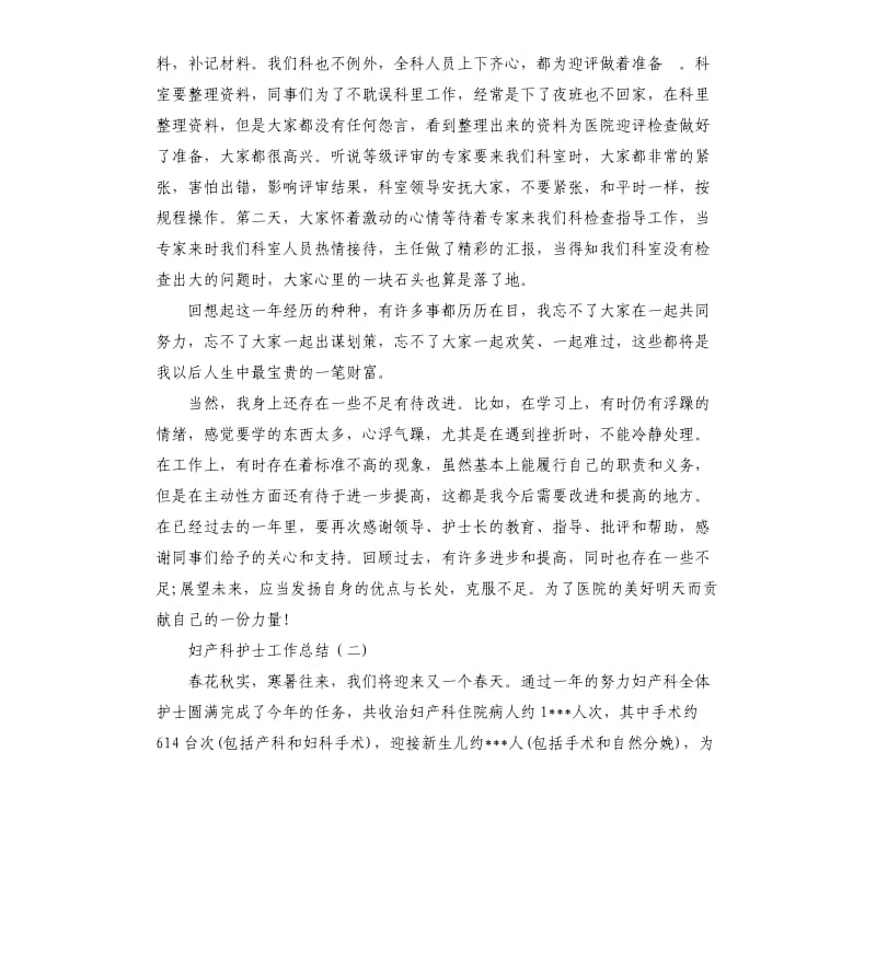 妇产科护士工作总结.docx_第2页