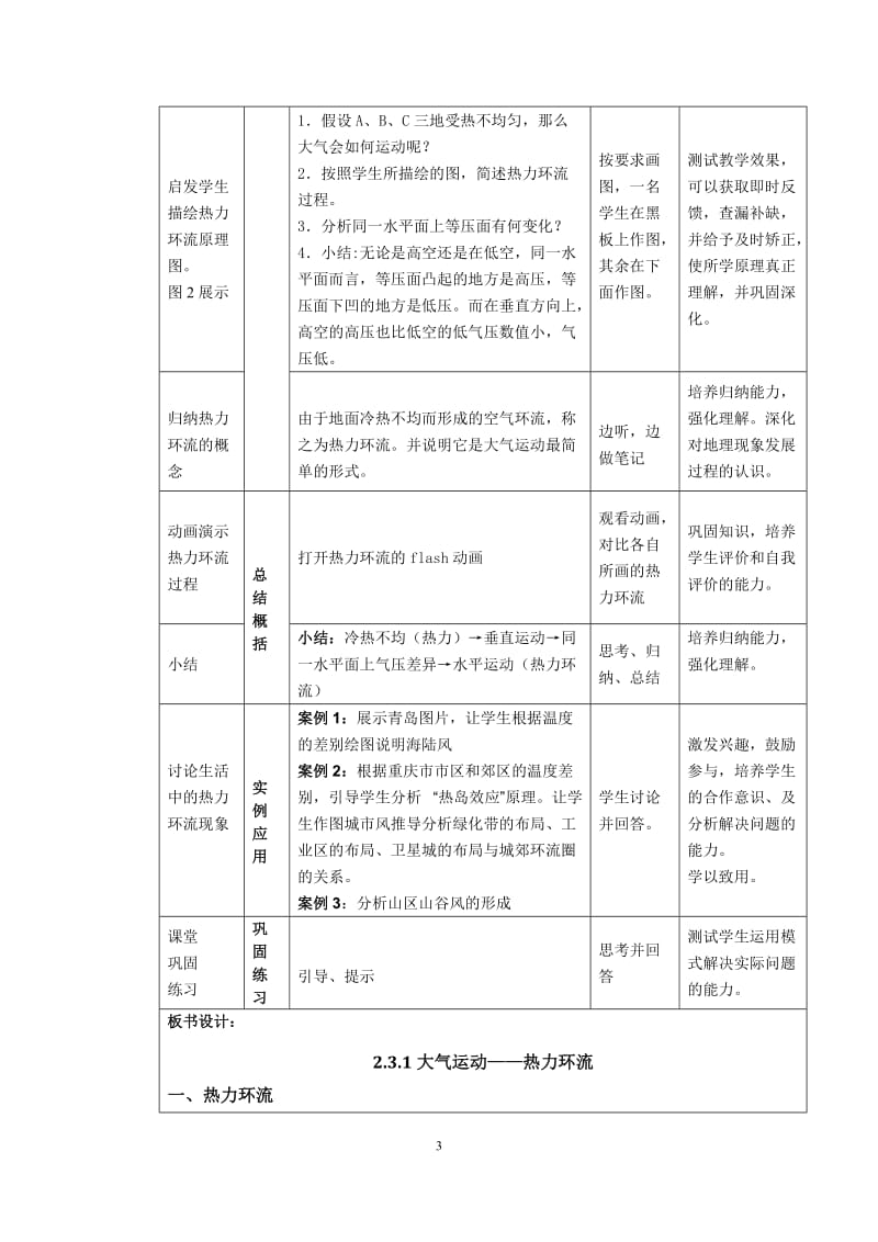 热力环流的形成原理教学设计_第3页