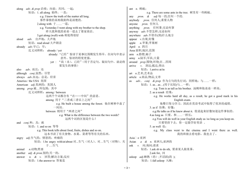 2017中考英语1600词汇详解(完整版)_第3页