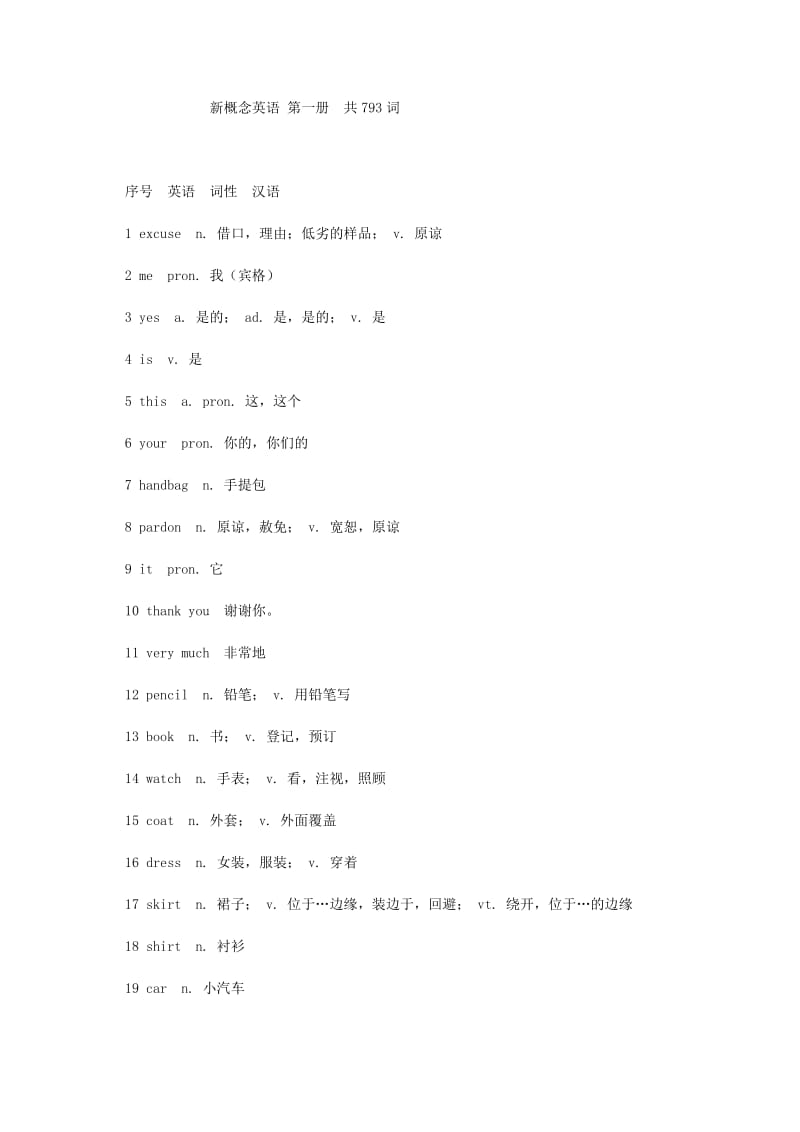 《新概念英语》第一册单词表_第1页