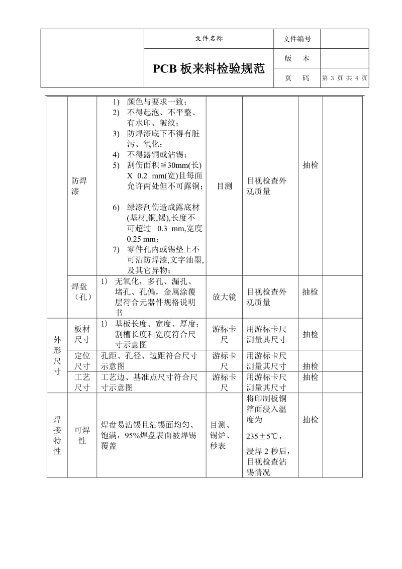 PCB板来料检验规范_第3页