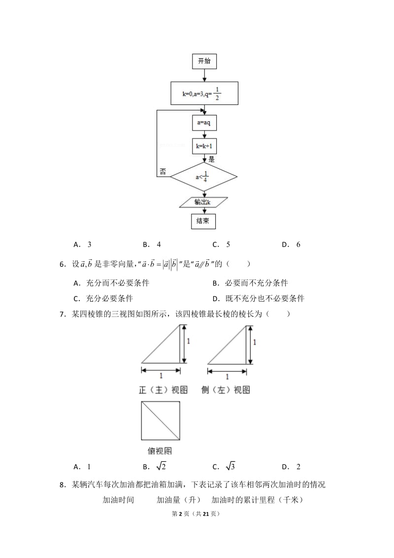 2015年北京市高考数学试卷(文科)_第2页