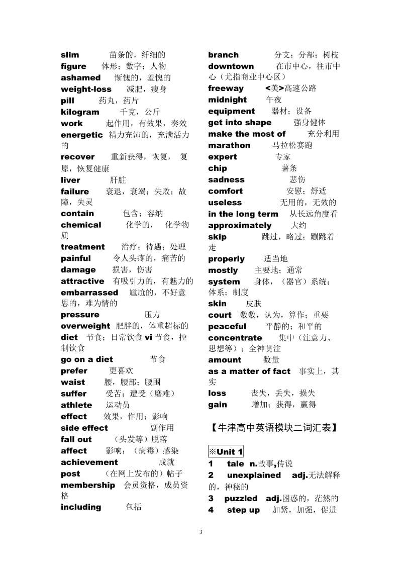 牛津高中英语模块1-5单词表(必修)_第3页