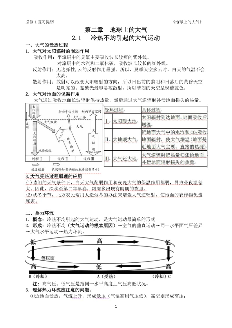 《地球上的大气》知识点总结_第1页