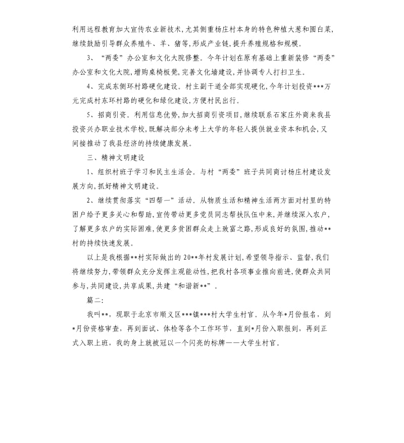 大学生村官年度工作计划（二）.docx_第2页