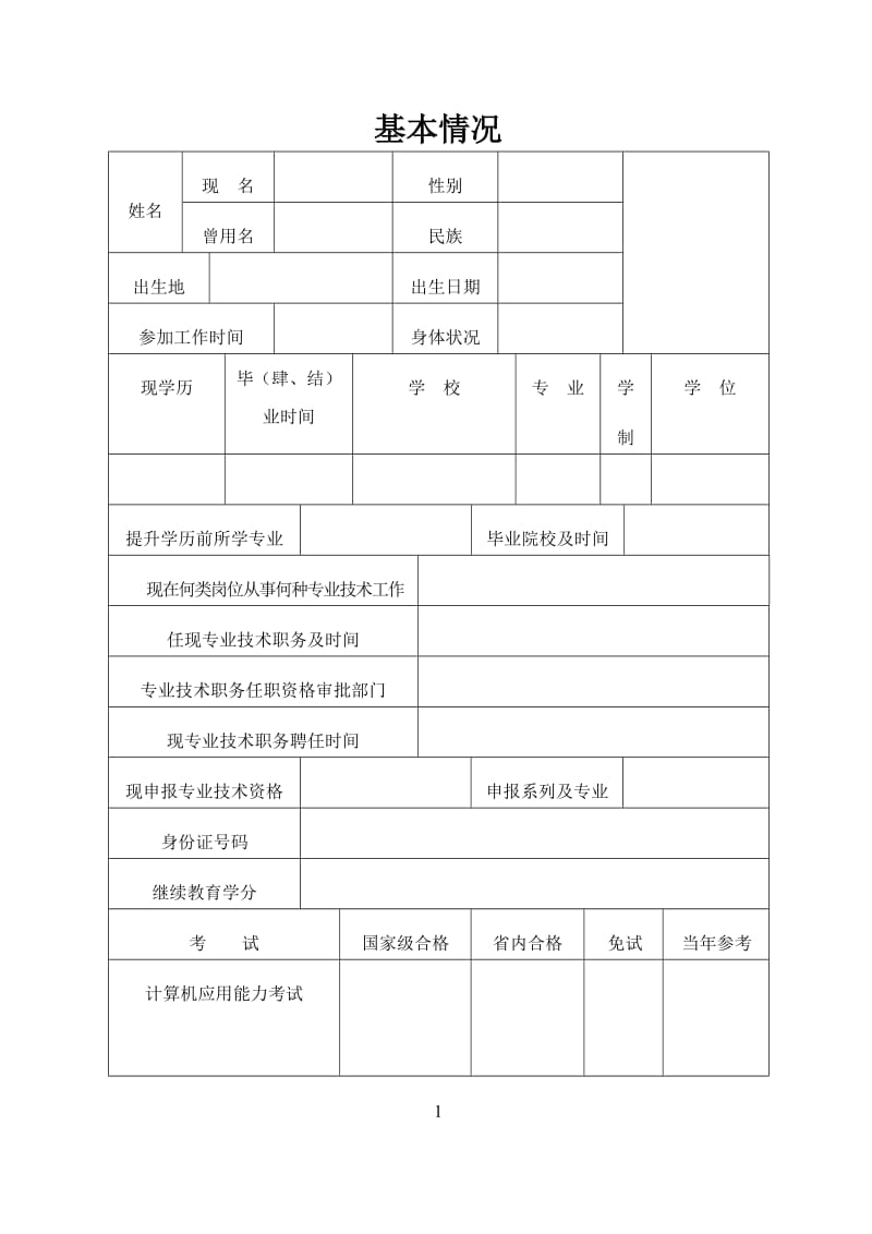 贵州省建筑工程类专业技术职务任职资格-“以考代评”审查表_第3页