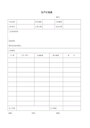 生產(chǎn)車間表格