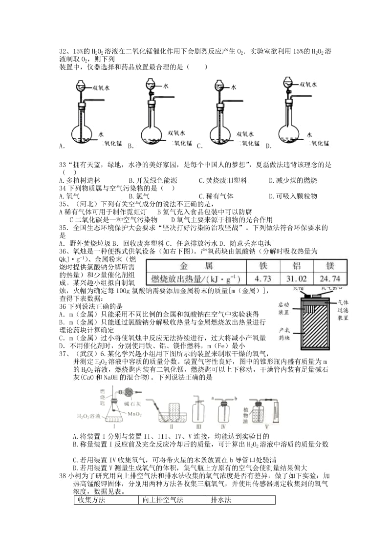 2018年中考化学试题分单元汇编之第二单元--我们周围的空气_第3页