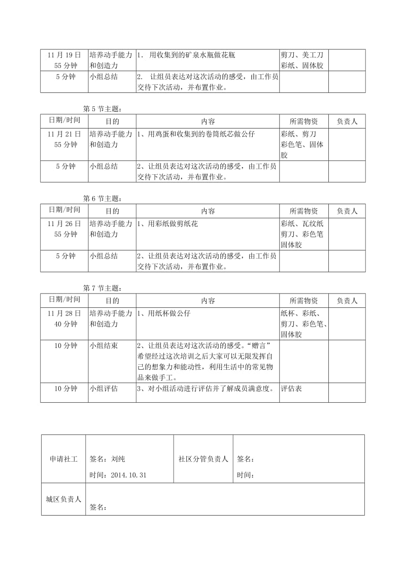 社工手工兴趣小组计划及经费申请书_第3页