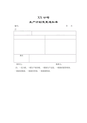 生產(chǎn)車間常用表格