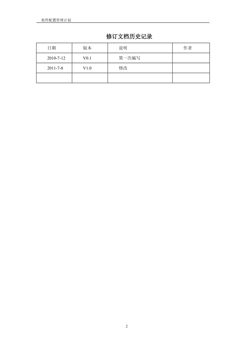 配置管理计划样例(软件开发)_第2页