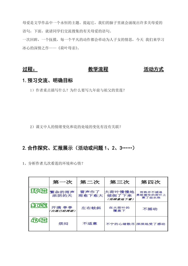 《荷叶母亲》-导学案_第2页