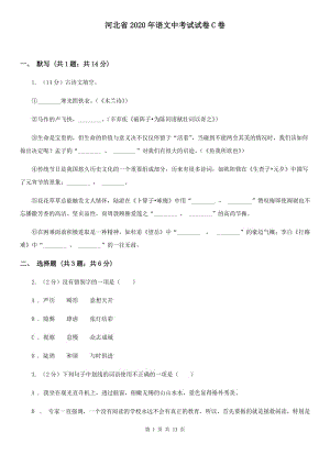 河北省2020年語文中考試試卷C卷