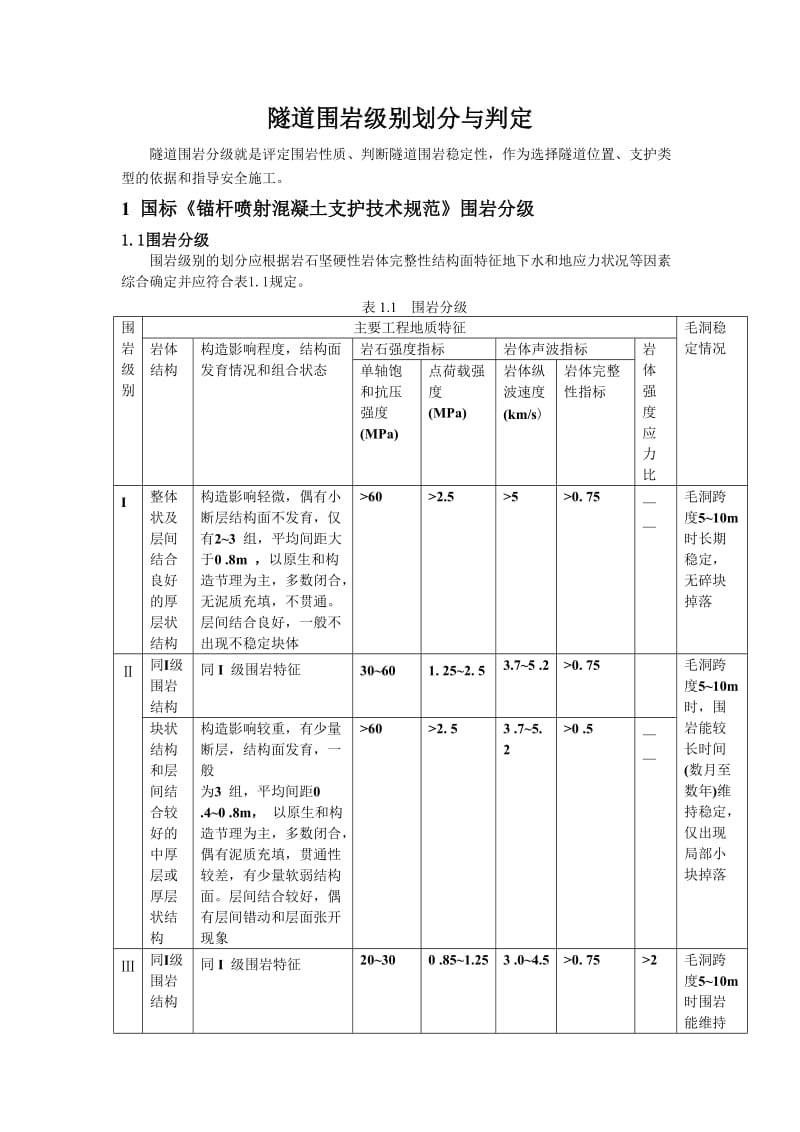 隧道围岩级别划分与判定_第1页