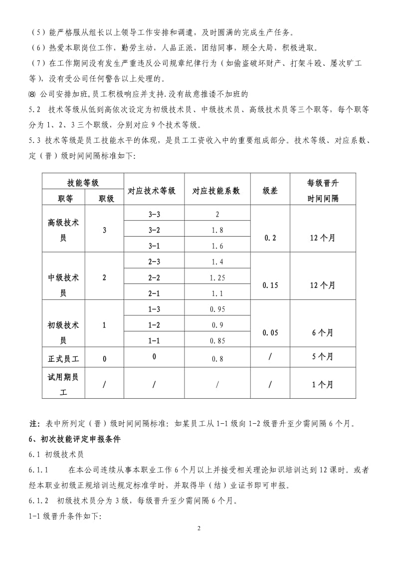 生产部员工技术等级评定方案_第2页