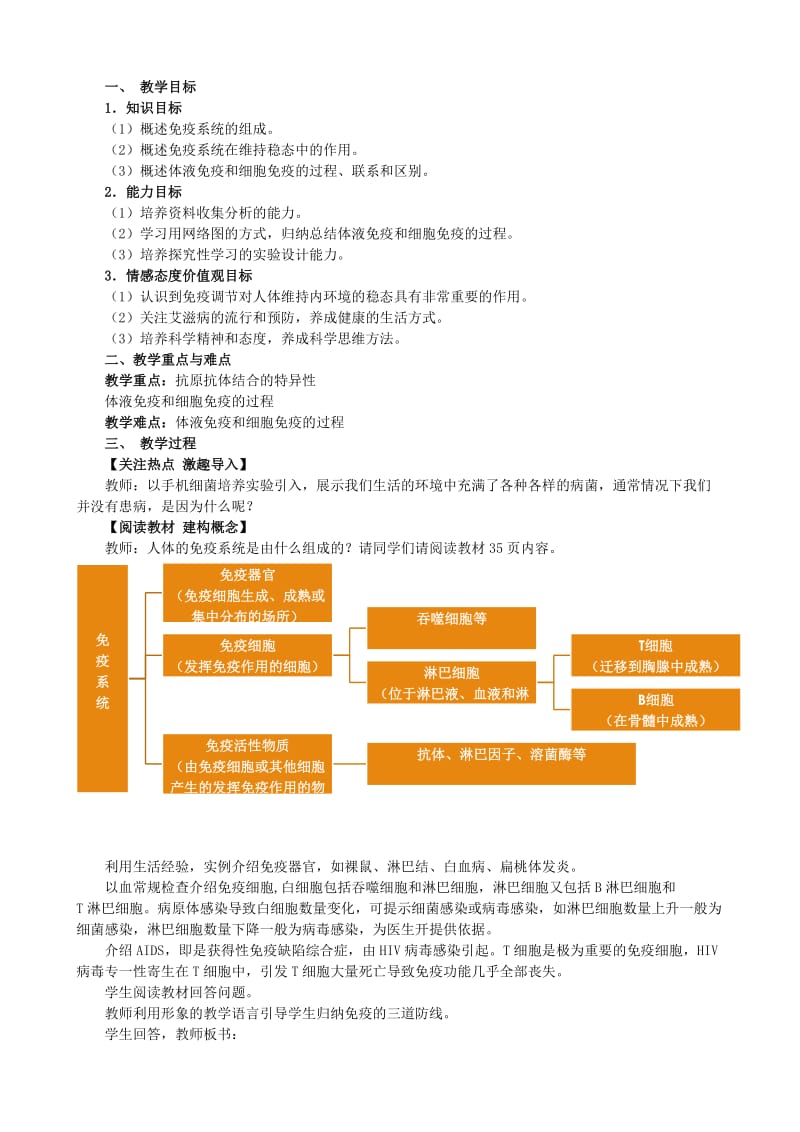 免疫调节(公开课教案)_第1页