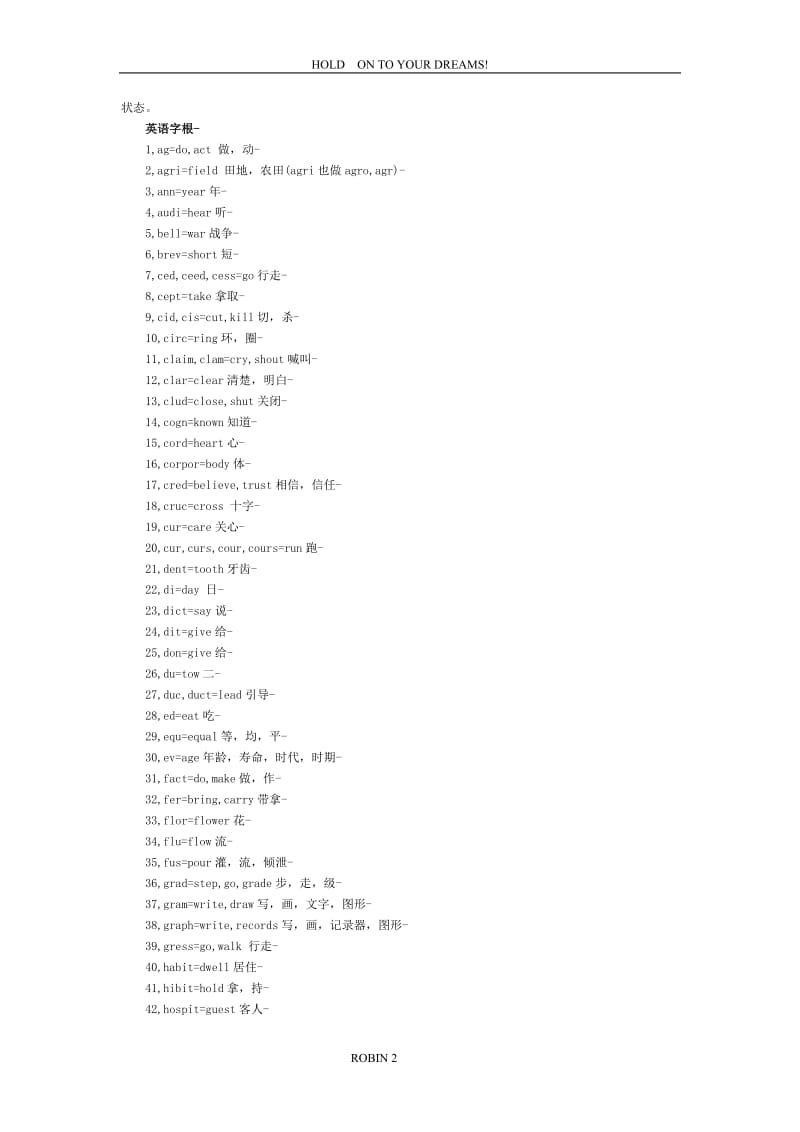 大学英语四级词汇词根记忆_第2页