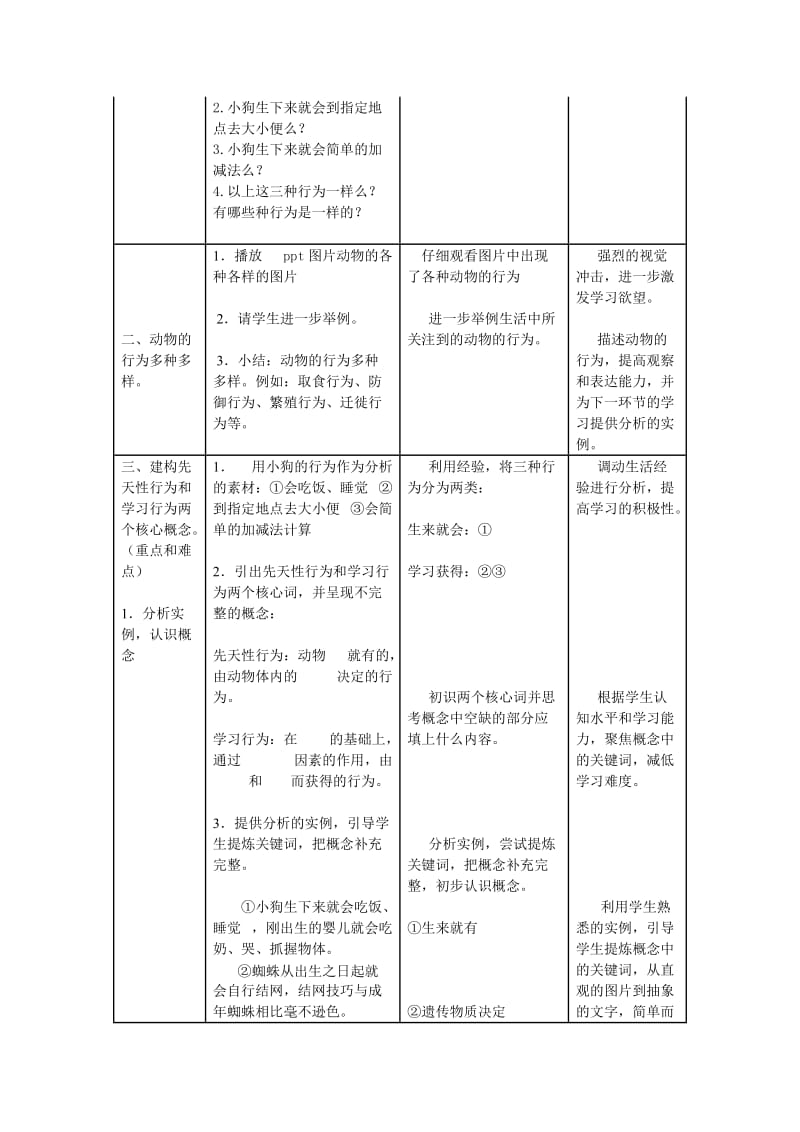 第二节-先天性行为和学习行为-教案_第2页