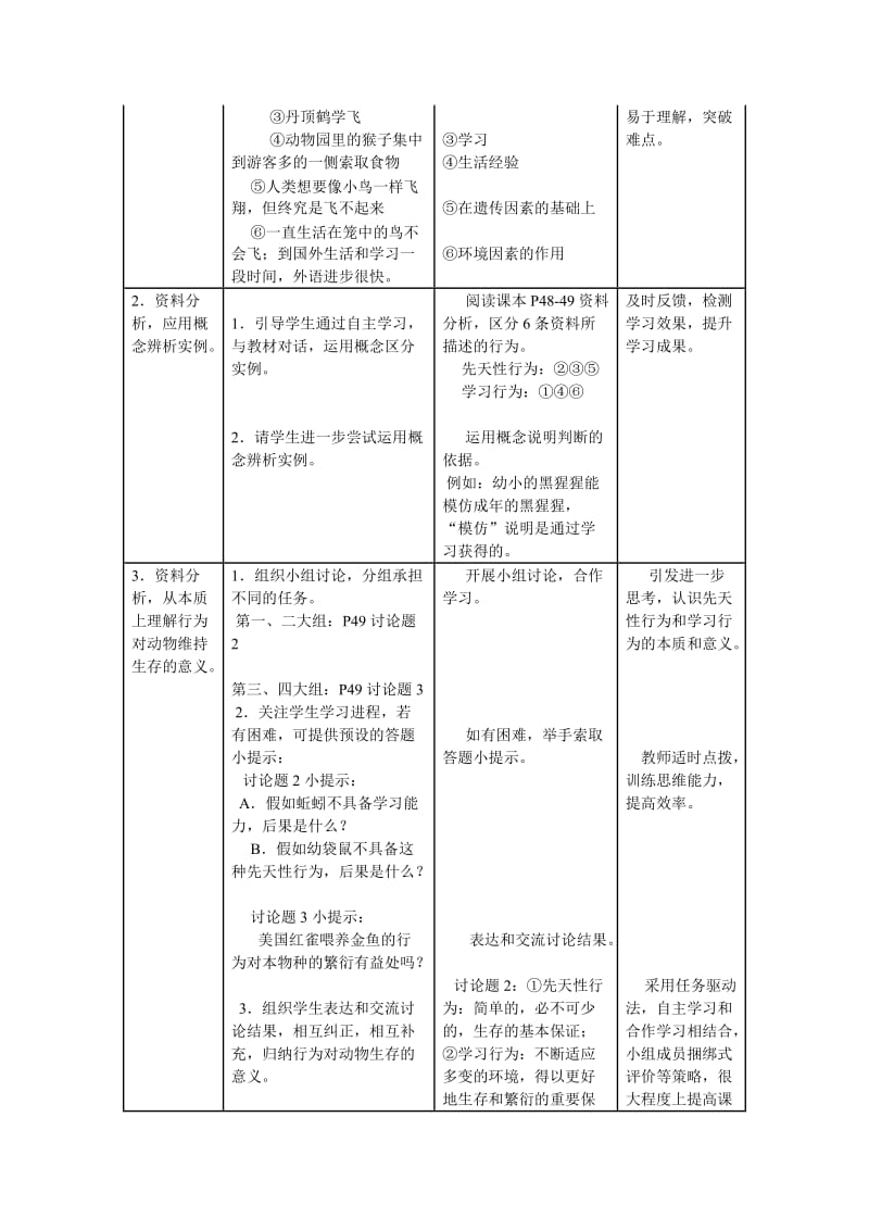 第二节-先天性行为和学习行为-教案_第3页