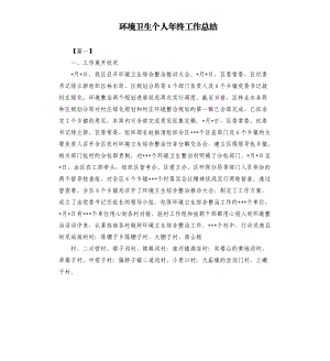 环境卫生个人年终工作总结.docx