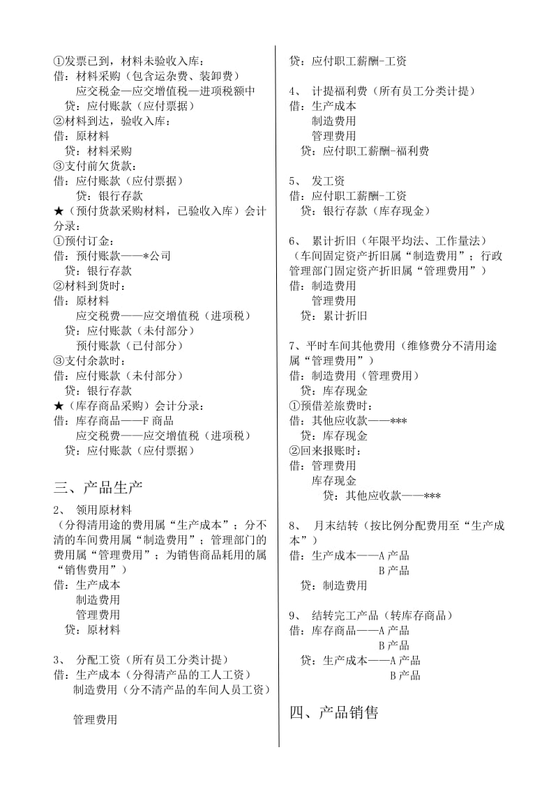 工业企业财务核算方法-会计分录_第2页