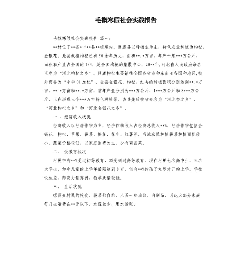 毛概寒假社会实践报告.docx_第1页